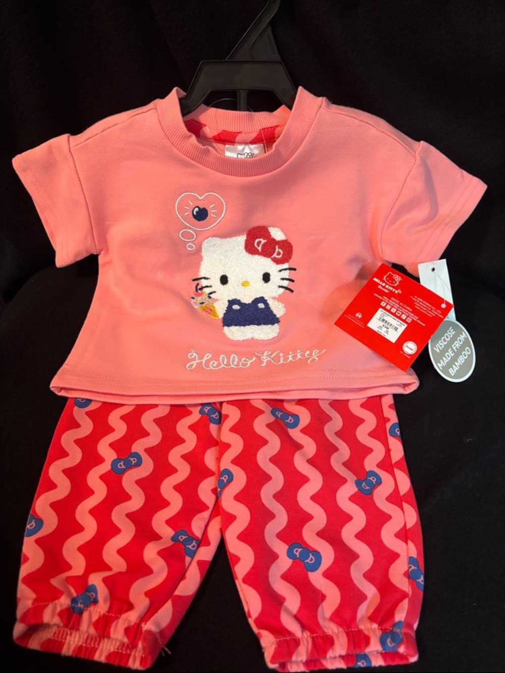 Hello Kitty Baby Set with Embroidered Design